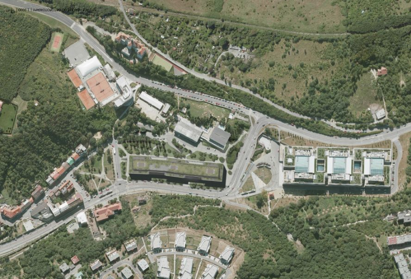 Dům-blok Radlická - ptačí pohled
