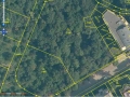 Ortofoto z Katastru nemovitostí - detail parcel 2400 a 2399, kde má stát dolní budova A