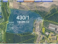 Mapa z katastru nemovitostí. Největší pozemek 430/1 měří 106 tisíc m2