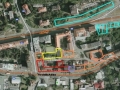 Kde všude se bude stavět dle návrhu projektu RS Development. Barvy jsou odlišeny podle etap výstavby. Vyšrafována je již stojící budova společnosti Central Group. (zdroj: Smíchov.blog.cz)
